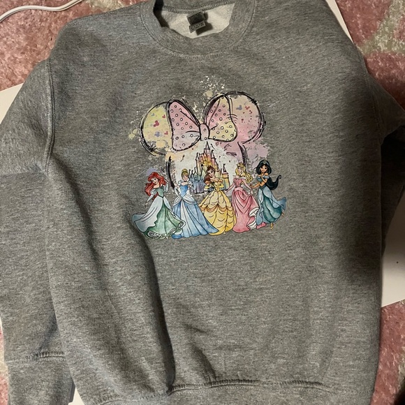 Gray Disney Princess Sweatshirt with Bow Design - Picture 2 of 4
